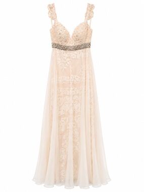 Sherri Hill 50927 Ivory Lace Embellished Evening Dress